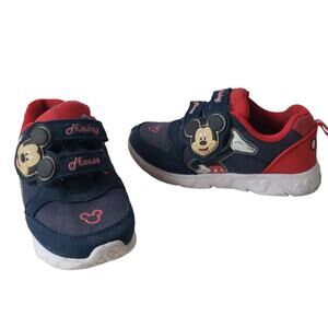 Disney Junior Mickey Toddler Tennis Shoes Size 12 Hook and Loop Sneakers Blue